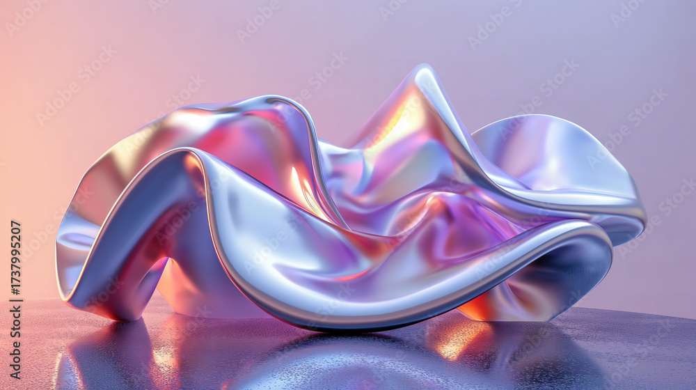 Obraz premium Sophisticated silver abstract shape suitable for innovative design projects