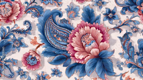 Wallpaper Mural Romantic paisley floral pattern with Persian and Indian influence, perfect for textile, fashion, and wallpaper designs Torontodigital.ca