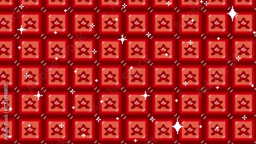 Pixel art tile star icon Looping animated background. 1080P (4)