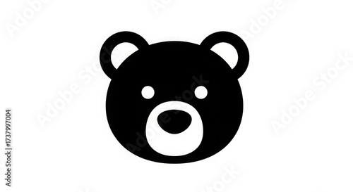Black bear head vector illustration animal wildlife mammal forest cute cartoon grizzly teddy icon design