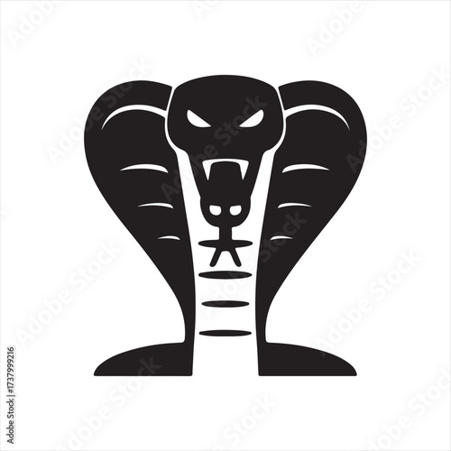 Cobra Snake Head Icon Silhouette Dangerous Reptile Symbol