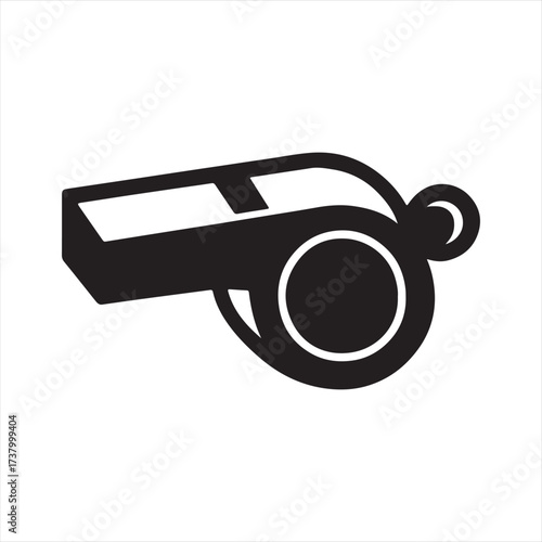 Whistle Icon Sports Referee Equipment Symbol Isolated