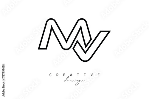 MV Creative Monogram Logo Design-Stock Creative Branding Design Concept