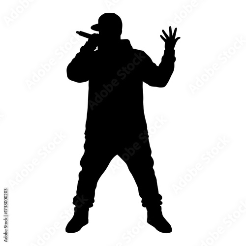 Rapper Man Silhouette Vector Illustration