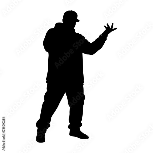 Rapper Man Silhouette Vector Illustration