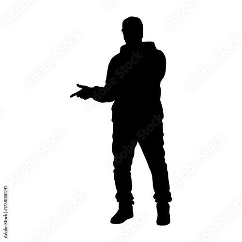 Rapper Man Silhouette Vector Illustration