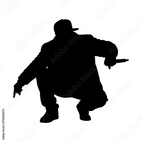 Rapper Man Silhouette Vector Illustration