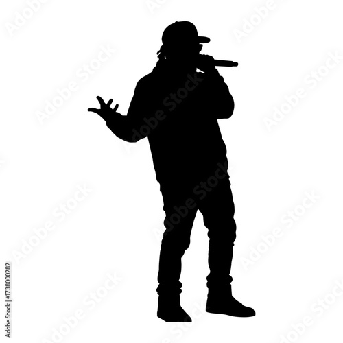 Rapper Man Silhouette Vector Illustration