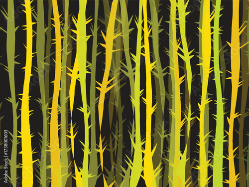 group of thorn branch silhouette illustration.eps