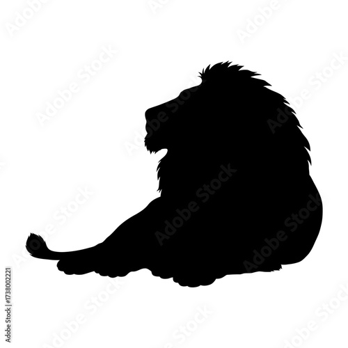 Lion Silhouette Vector Illustration , Animal Silhouette
