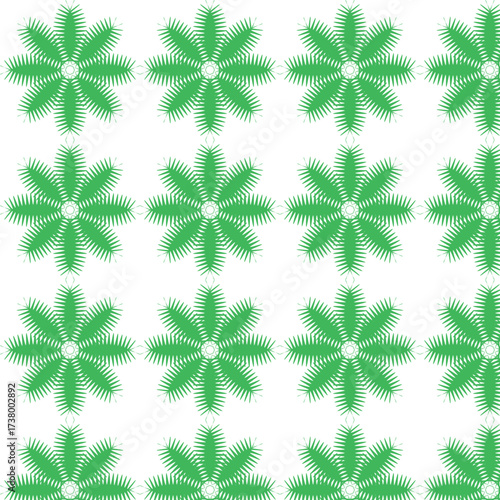 Seamless green floral pattern background, abstract flower geometric wallpaper, decorative textile design for fabric, wrapping paper, digital art, home decor