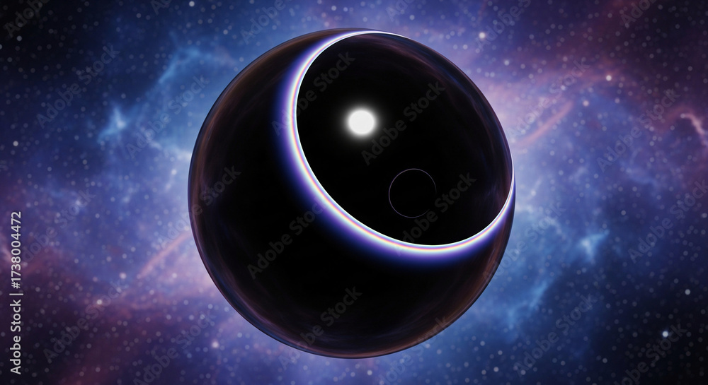 Fototapeta premium Cosmic Sphere A Celestial Orb Amidst a Nebula's Embrace