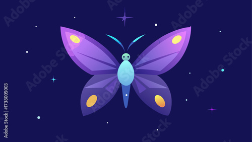 butterfly on blue background