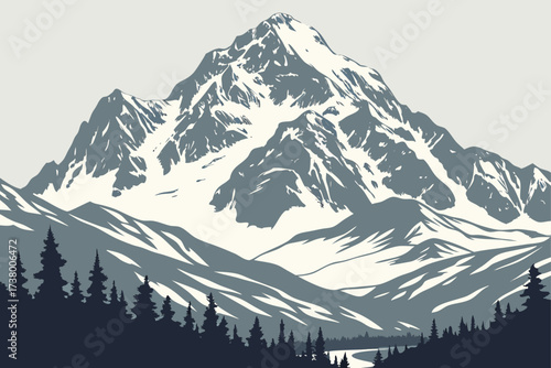 Mount Blackburn in Alaska, rugged snowy peak dominating Wrangell Mountains skyline