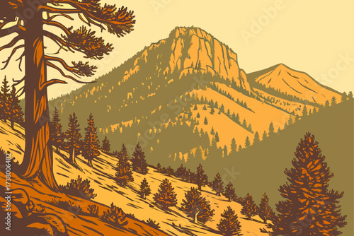Mount Charleston in Nevada, alpine summit rising above desert valleys with bristlecone pine forests