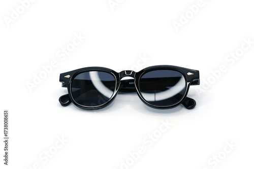 Classic Black Sunglasses on White Background