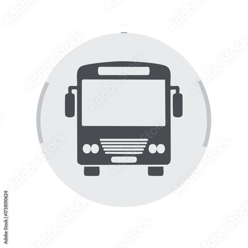 Front view bus vector icon a simple public transportation symbol