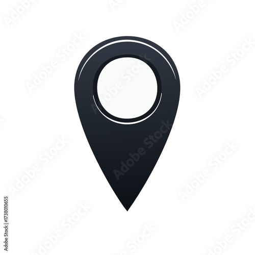 Dark Pointer Icon for Navigation and Location Services with Sleek Design