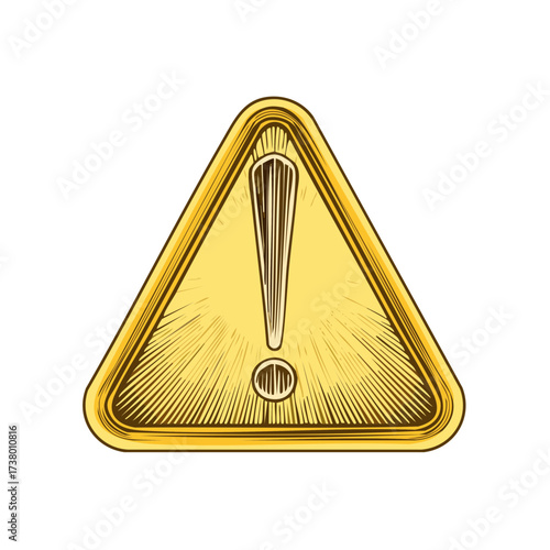 Yellow Warning Sign Exclamation Mark Caution Triangle Danger Notice Icon Isolated