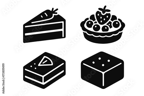 Delicious dessert selection featuring carrot cake, strawberry tart, and assorted sweets at a bakery