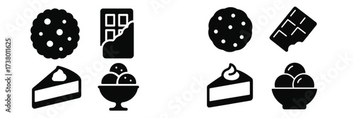 Delicious dessert options including cookies, chocolate, and ice cream served in various styles and presentations
