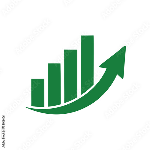 Graphic up icon, business bar sign – stock vector
