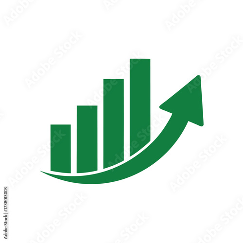 Graphic up icon, business bar sign – stock vector
