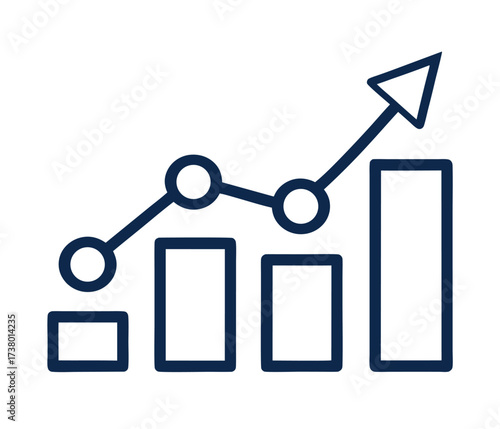 Graph diagram up line icon, business growth success chart with arrow, profit growing symbol, progress bar symbol, business bar sign, growing graph icons
