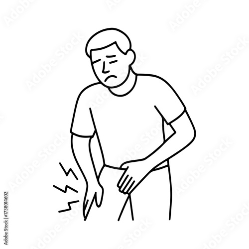 line icon person holding on to his hip vector on a white background
Vector line icon on a white background