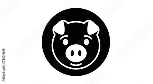 Pig face animal vector illustration farm pork swine mammal livestock agriculture character design icon graphic
