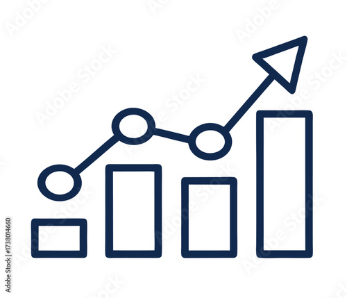 Graph diagram up line icon, business growth success chart with arrow, profit growing symbol, progress bar symbol, business bar sign, growing graph icons

