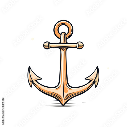 Classic Nautical Anchor Illustration with a Vintage Style and Warm Tones