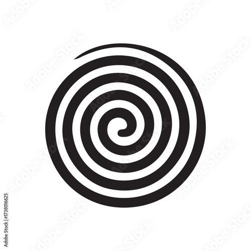 Abstract spiral vortex icon with concentric swirl lines, minimal logo