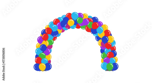 Festive balloon archway creates vibrant ambiance and joyful atmosphere ideal for parties