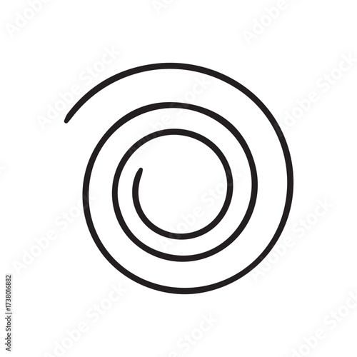 Minimal line spiral icon - abstract open concentric swirl logo