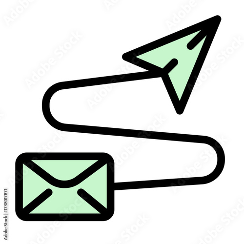 Sender icon representing originator, dispatcher, transmitter, courier, and messenger from the Corporate Icon Collection (Glyph Color Lineal Style)