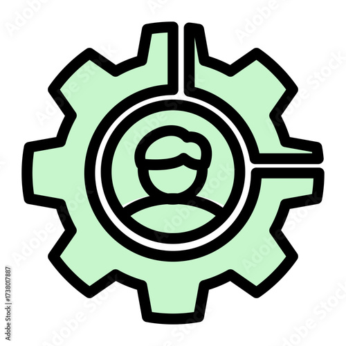 Management icon representing leadership, administration, organization, supervision, and coordination from the Corporate Icon Collection (Glyph Color Lineal Style)
