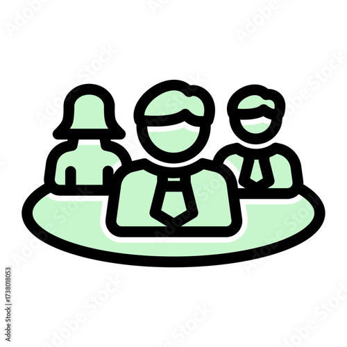 Team icon symbolizing group, crew, squad, staff, and workforce from the Corporate Icon Collection (Glyph Color Lineal Style)