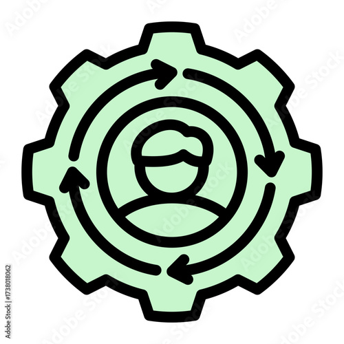 Management icon representing administration, organization, leadership, supervision, and governance from the Corporate Icon Collection (Glyph Color Lineal Style)