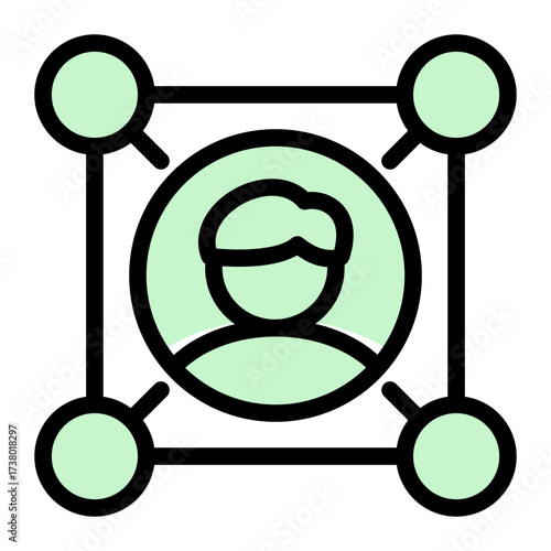 Connection icon representing link, network, relation, bond, and association from the Corporate Icon Collection (Glyph Color Lineal Style)