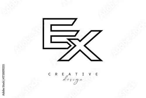 EX Creative Monogram Logo Design-Stock Creative Branding Design Concept