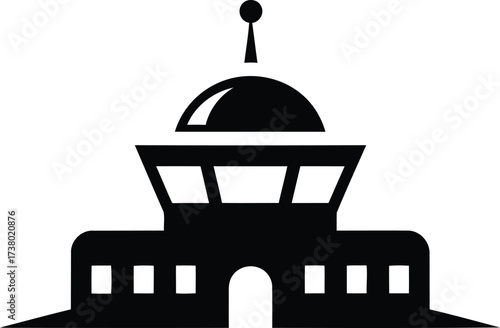Air Traffic Control Tower Icon Symbol Airport Safety Guidance Vector