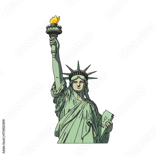 A majestic representation of a historical monument, embodying concepts of freedom, democratic principles, and a beacon of hope for global visitors