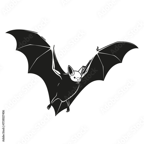 Vampire Bat Vector Illustration Halloween Flying Silhouette Icon