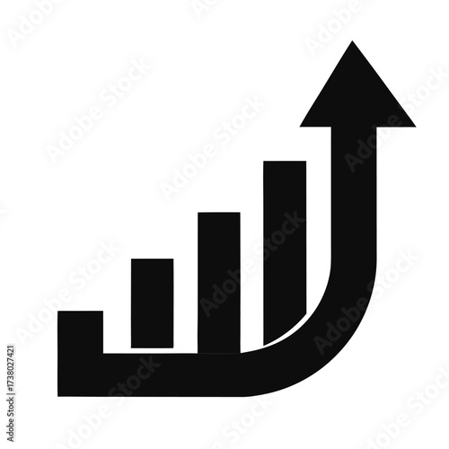 Growing graph sign, graph diagram up icon
