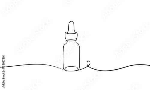 Skincare cosmetics set, tube of face and body cream in line art style on white background. Vector illustration	