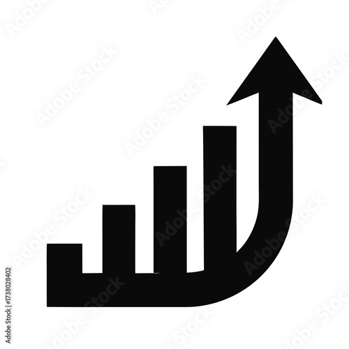 Growing graph sign, graph diagram up icon
