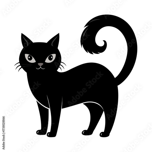 black cat vector illustration