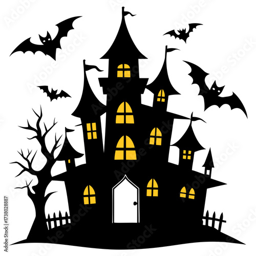 halloween house with bats