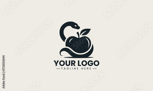 Apple And Serpent vector logo illustration